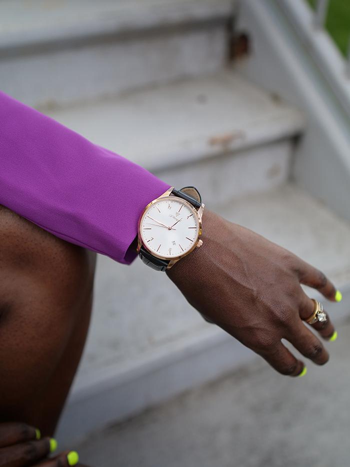 Marquel Daydream Ivory Edge watch in white with black strap — luxury timepiece