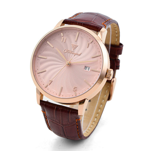 Odyssey: Rosewood Luxe (Rose Gold with Brown Strap)