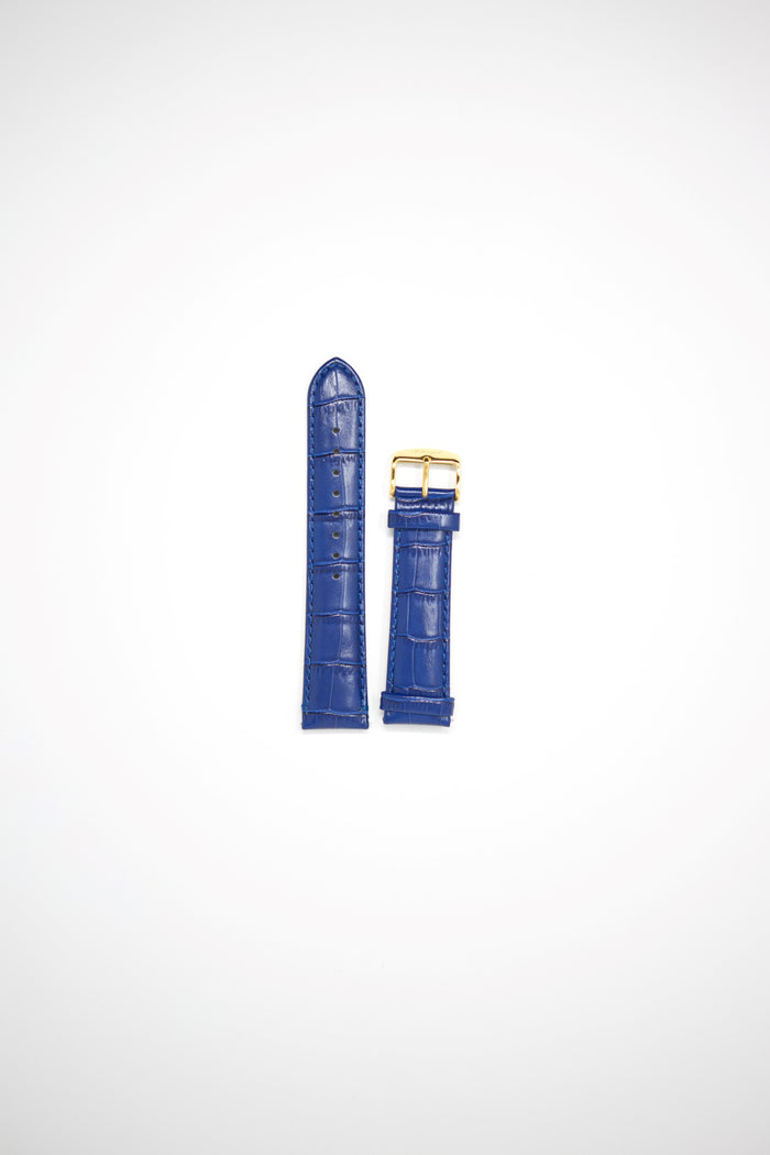 Blue Leather Gold Strap